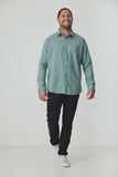 BLKWD Avalon Light Green Cotton Linen Long Sleeve Shirt