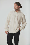BLKWD Avalon Sand Cotton Linen Long Sleeve Shirt