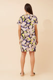 CKM Short Sleeve Abstract Printed Dress w Pockets Sage