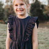 Love Henry Kids Florence Summer Dress Navy Linen