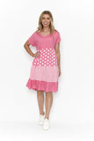 One Summer Nadia V Neck Dress Pink Lemonade