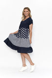 One Summer Nadia V Nek Dress Navy