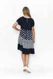 One Summer Nadia V Nek Dress Navy