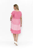 One Summer Nadia V Neck Dress Pink Lemonade