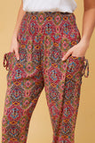 CKM Abstract Print Boho Harem Pants Multi Red