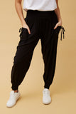 CKM Solid Harem Pants Black