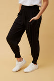 CKM Solid Harem Pants Black
