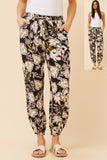 CKM Leaf Print Jogger Pants Black