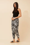 CKM Abstract Print Harem Pants Black & White