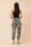 CKM Abstract Print Harem Pants Black & White