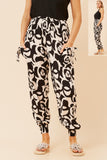 CKM Flower Print Harem Pants Black