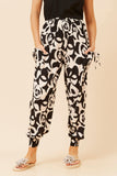 CKM Flower Print Harem Pants Black
