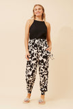 CKM Flower Print Harem Pants Black