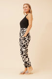 CKM Flower Print Harem Pants Black