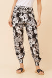 CKM Vine Print Harem Pants Black & White
