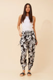 CKM Vine Print Harem Pants Black & White