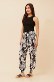 CKM Vine Print Harem Pants Black & White