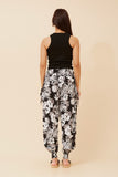 CKM Vine Print Harem Pants Black & White