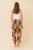 CKM Leaf Print Harem Pants Orange