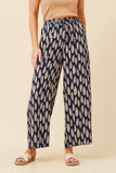 CKM Suzzel Leaf Print Pants Navy