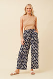 CKM Suzzel Leaf Print Pants Navy