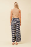CKM Suzzel Leaf Print Pants Navy