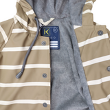 Korango Colour Change Stripe Raincoat Chestnut