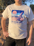 Broken Hill Surf Club Unisex Sunrise Blue Tee Ice Grey