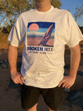 Broken Hill Surf Club Unisex Sunrise Blue Tee White