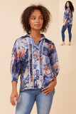 CKM Joella Floral Blouse Navy