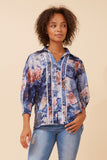 CKM Joella Floral Blouse Navy
