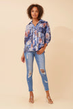 CKM Joella Floral Blouse Navy