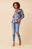 CKM Joella Floral Blouse Navy