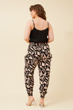 CKM Abstract Print Harem Pants Beige