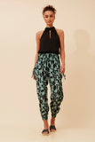 CKM Abstract Print Harem Pants Sage