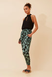 CKM Abstract Print Harem Pants Sage