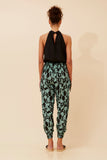 CKM Abstract Print Harem Pants Sage