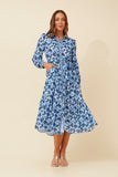 CKM Donelle Floral Midi Dress Blue