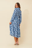CKM Donelle Floral Midi Dress Blue