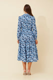 CKM Donelle Floral Midi Dress Blue
