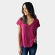 Amyic V Neck Tee Hot Pink