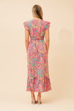 CKM Inira Paisley Print Maxi Dress Multi Pink
