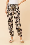 CKM Leaf Print Jogger Pants Black