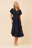 CKM Leanza Shirt Midi Dress Navy