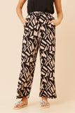 CKM Suzzel Abstract Print Pants Black