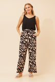 CKM Suzzel Abstract Print Pants Black