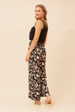 CKM Suzzel Abstract Print Pants Black