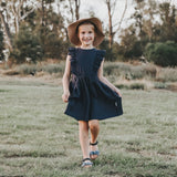 Love Henry Kids Florence Summer Dress Navy Linen