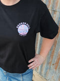 Broken Hill Surf Club Wmns Cropped Pastel Pink Tee Black