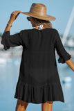 Cupshe Ruffled Cover Up Dress Black